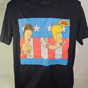 MTV Black Tee with Cartoon Graphic